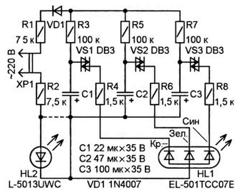 Гирлянда нить 10м 100 светодиодов RGB IP20 зеленый шнур 230В контроллер 8 сцен IEK