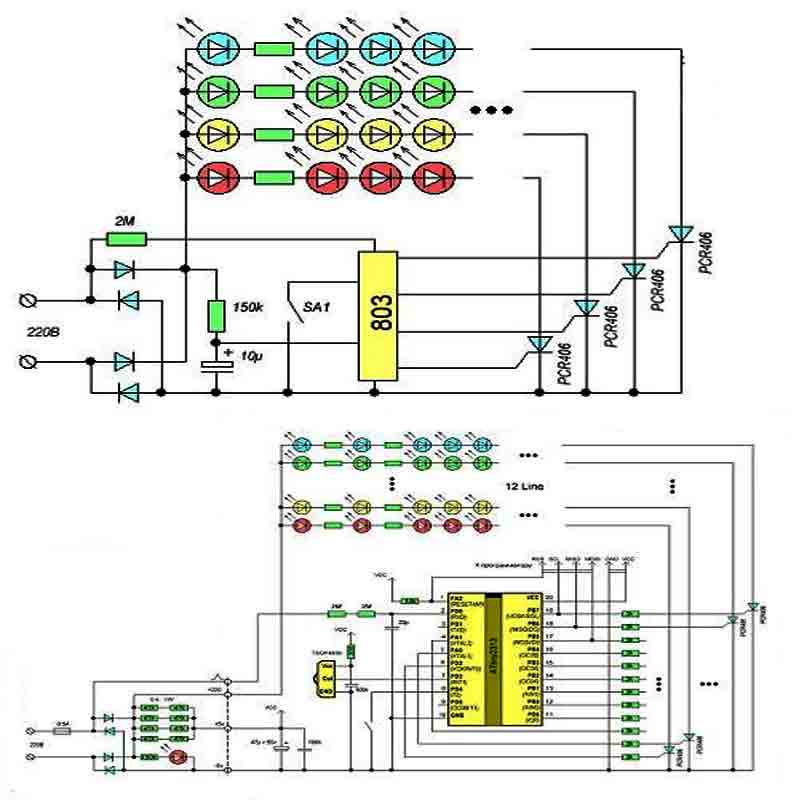 Контроллер гирлянды xx803b схема